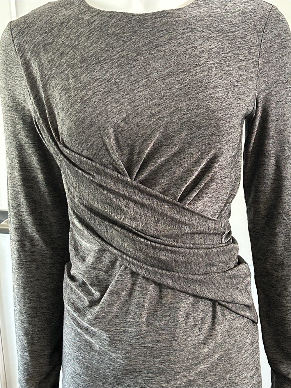 Alexander Wang Draped Wrap Top Gray Long Sleeve Stretch Luxe Sm - Med - Picture 5 of 13